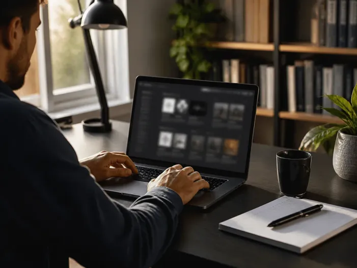 individual examining dark web browser options